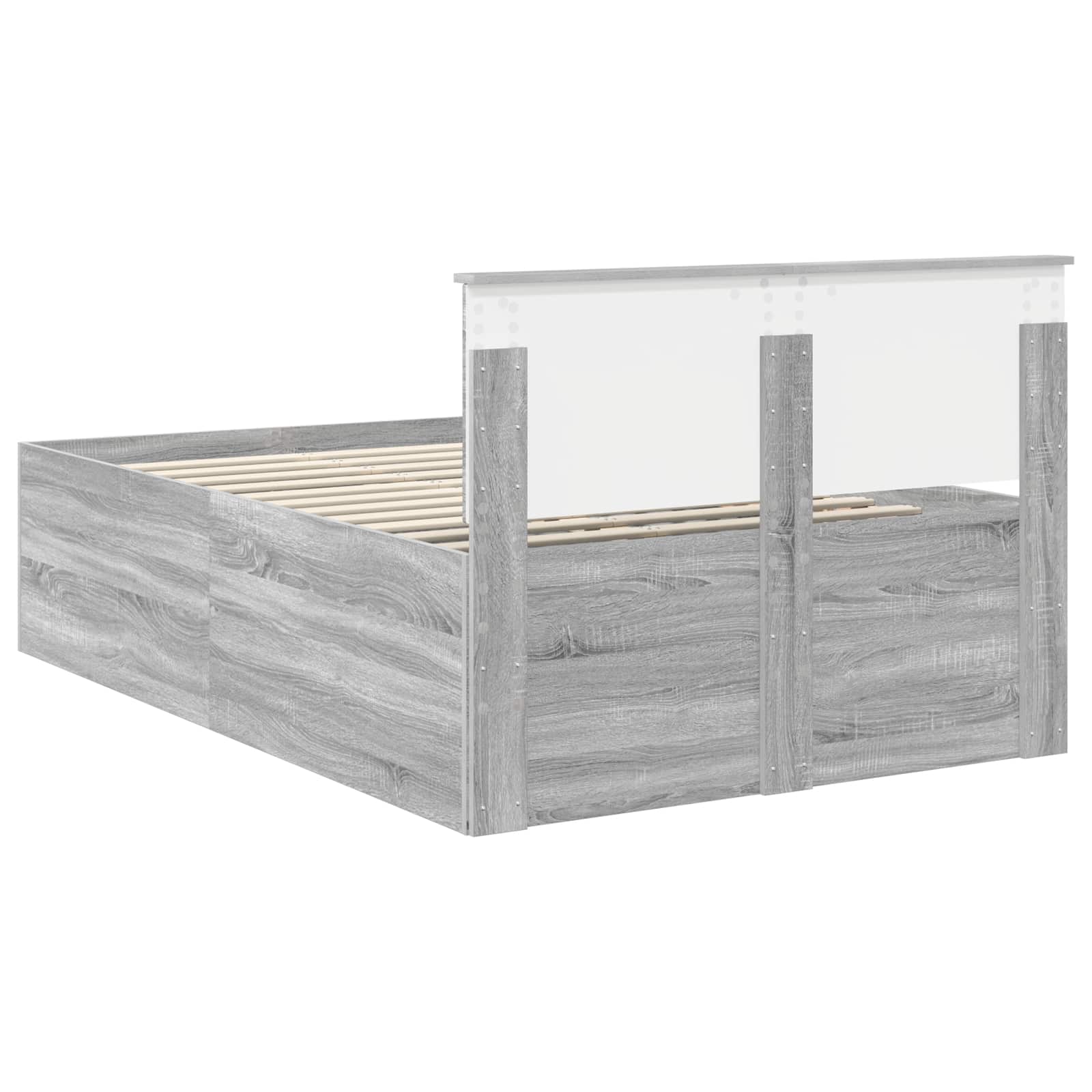 Cadre de lit Gris Sonoma 120 x 190 cm Bois d'ingénierie - XIOS