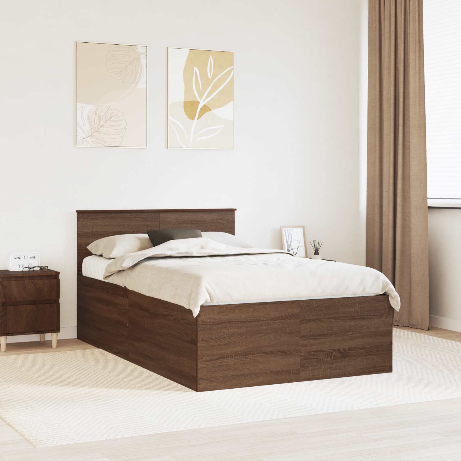 Cadre de lit Chêne brun 120 x 190 cm Bois d'ingénierie - XIOS