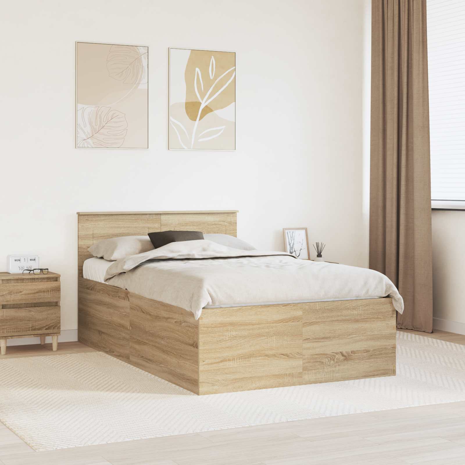 Cadre de lit Chêne Sonoma 120 x 200 cm Bois d'ingénierie - XIOS
