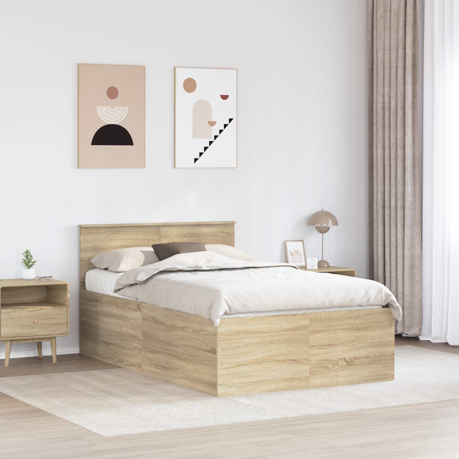 Cadre de lit Chêne Sonoma 120 x 200 cm Bois d'ingénierie - XIOS
