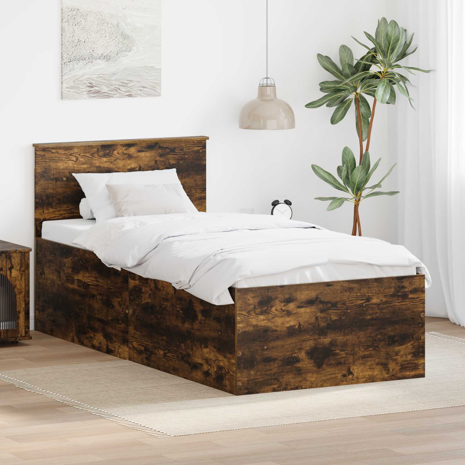 Cadre de lit Chêne fumé 120 x 200 cm Bois d'ingénierie - XIOS