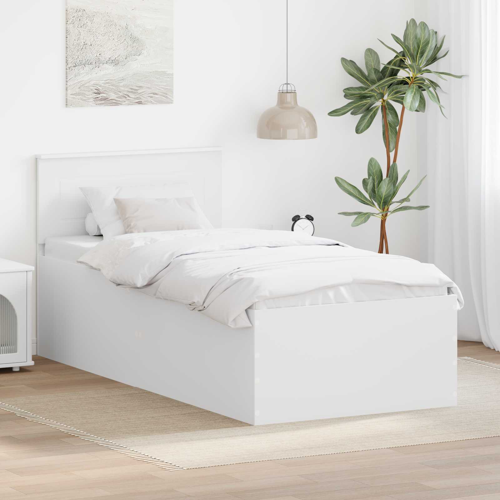 Cadre de lit Blanc 75 x 190 cm Bois d'ingénierie - XIOS
