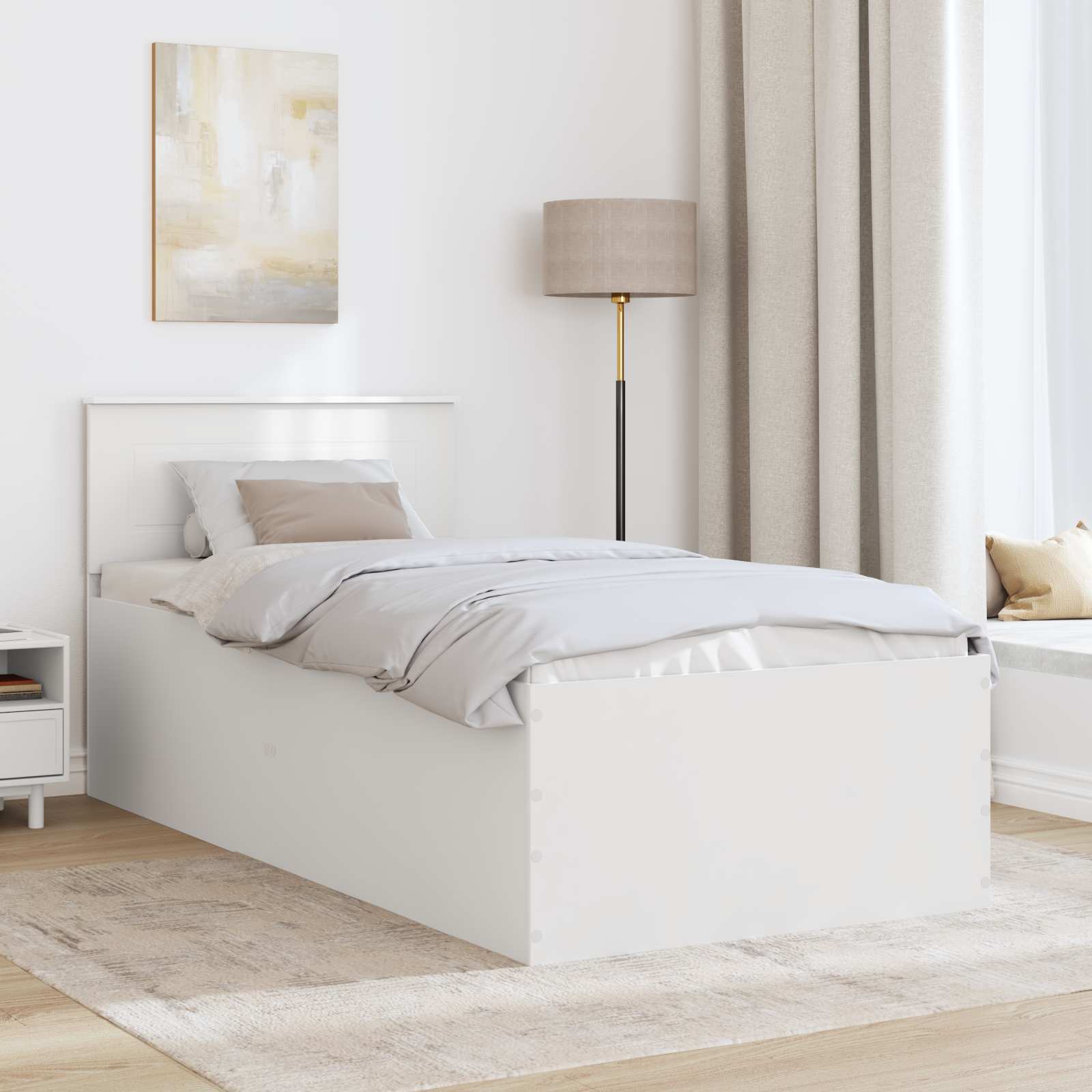 Cadre de lit Blanc 75 x 190 cm Bois d'ingénierie - XIOS