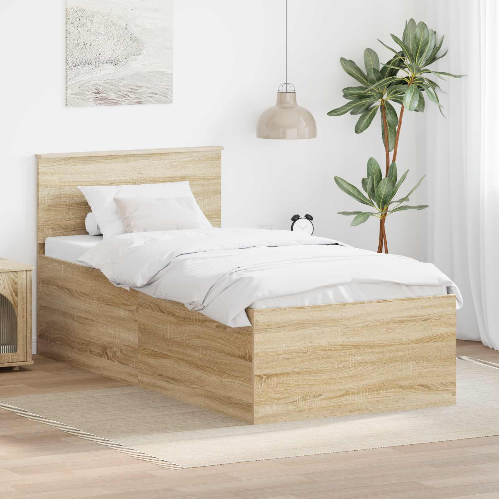 Cadre de lit Chêne Sonoma 75 x 190 cm Bois d'ingénierie - XIOS