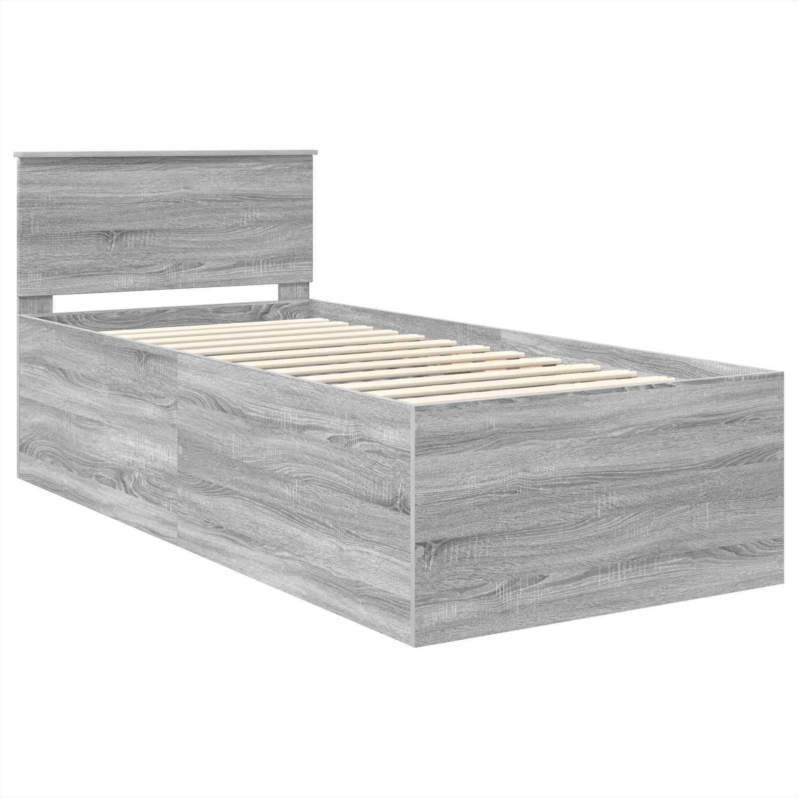 Cadre de lit Gris Sonoma 75 x 190 cm Bois d'ingénierie - XIOS