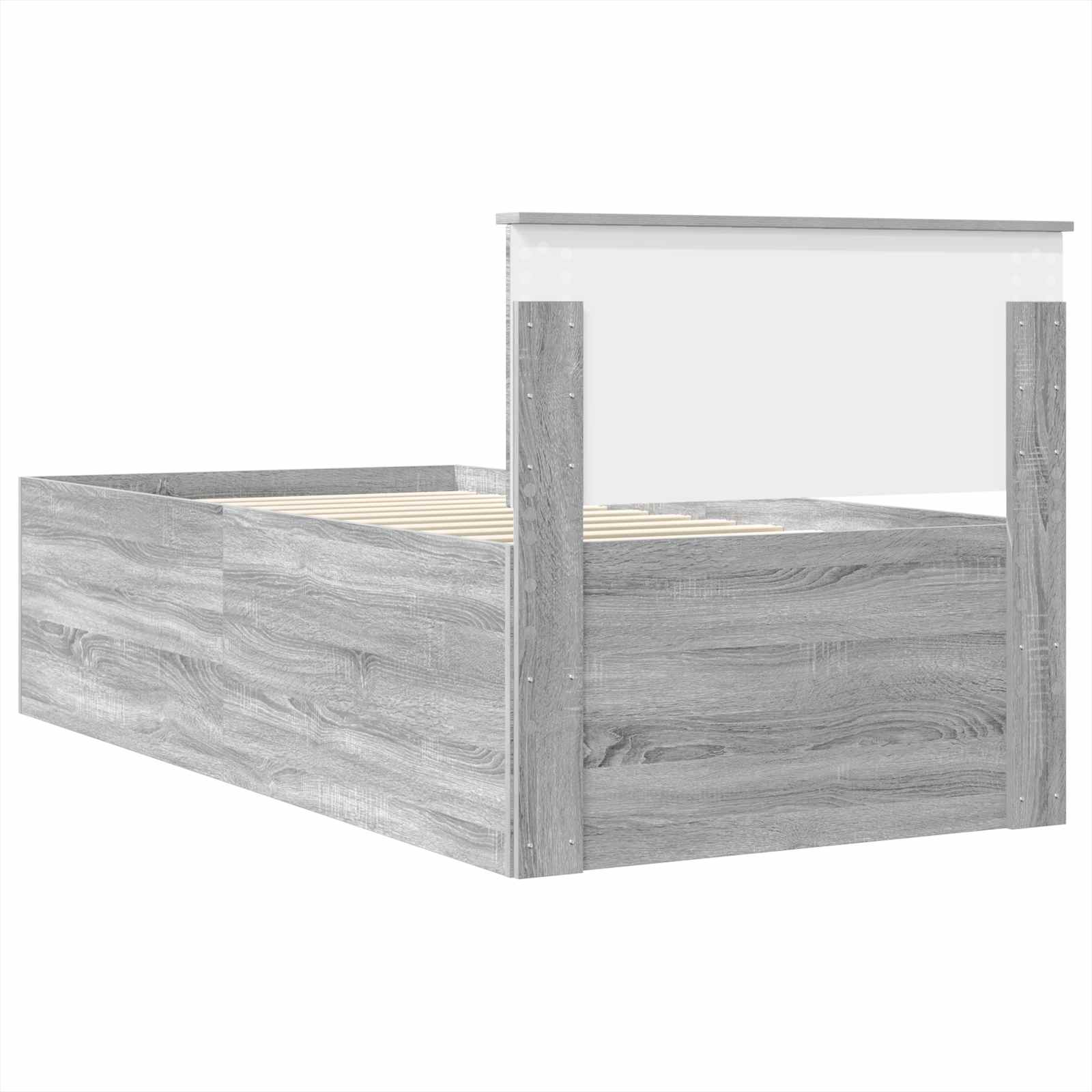 Cadre de lit Gris Sonoma 75 x 190 cm Bois d'ingénierie - XIOS