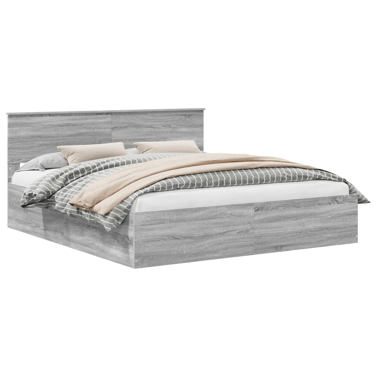 Cadre de lit Gris Sonoma 200 x 200 cm Bois d'ingénierie - XIOS