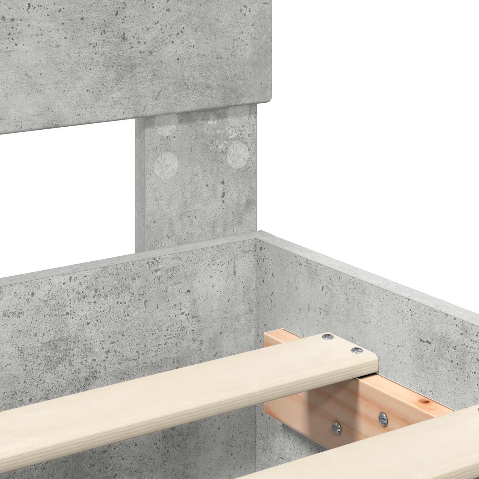 Cadre de lit Gris béton 150 x 200 cm Bois d'ingénierie - XIOS
