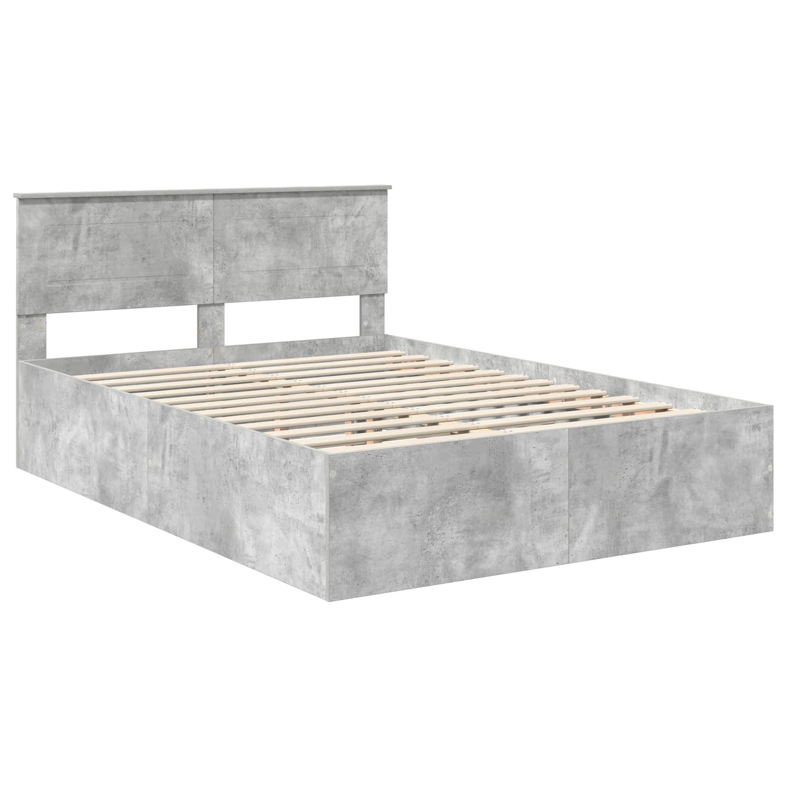 Cadre de lit Gris béton 150 x 200 cm Bois d'ingénierie - XIOS