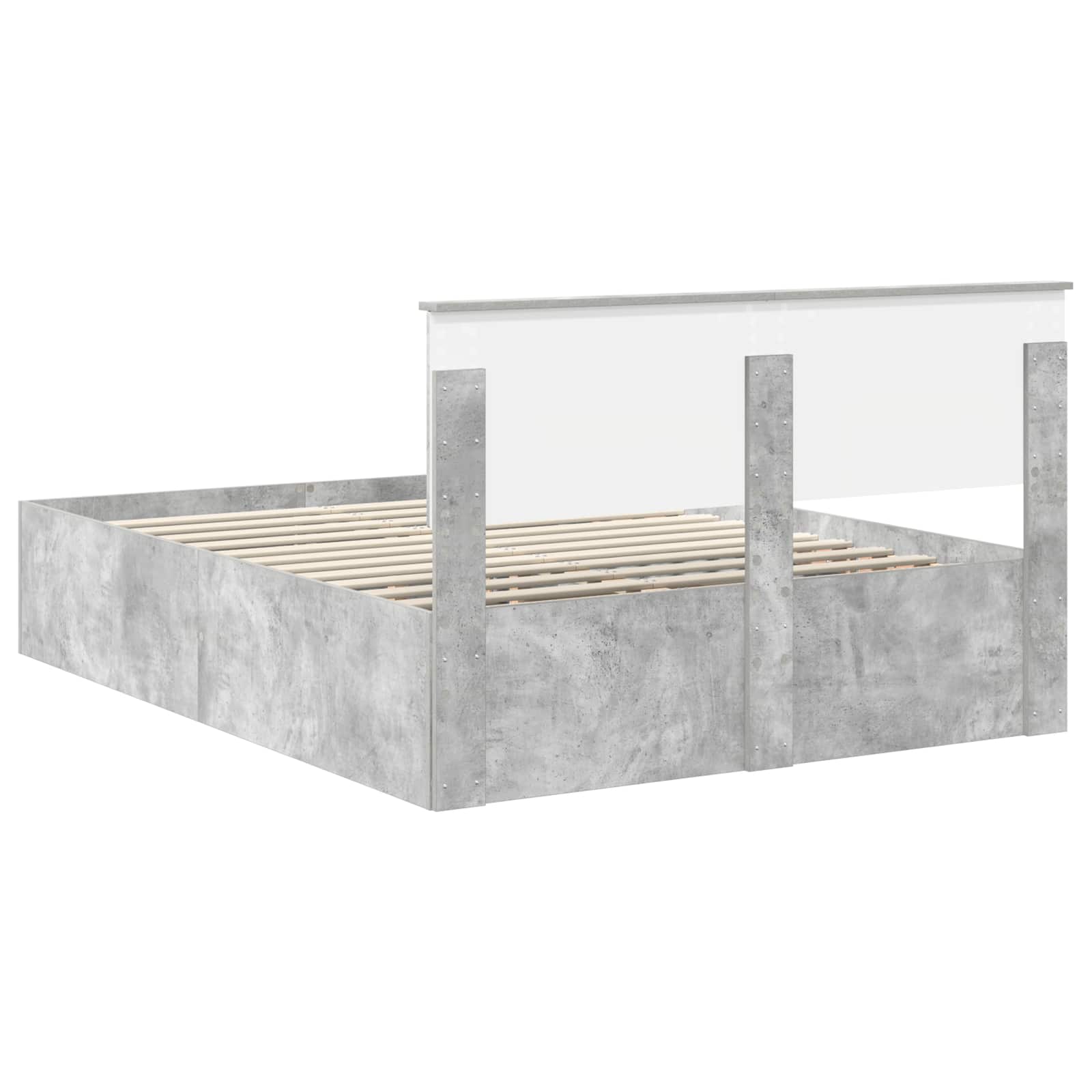 Cadre de lit Gris béton 150 x 200 cm Bois d'ingénierie - XIOS