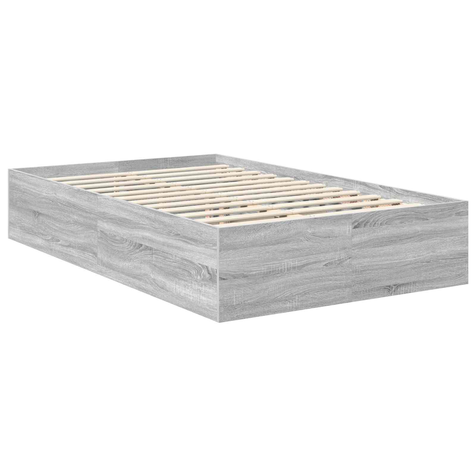 Cadre de lit Gris Sonoma 135 x 190 cm Bois d'ingénierie - XIOS