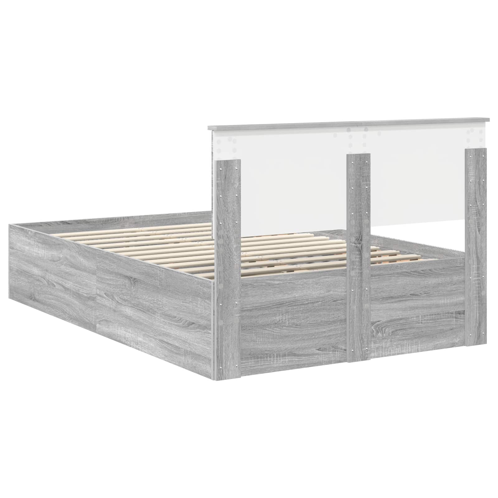 Cadre de lit Gris Sonoma 135 x 190 cm Bois d'ingénierie - XIOS