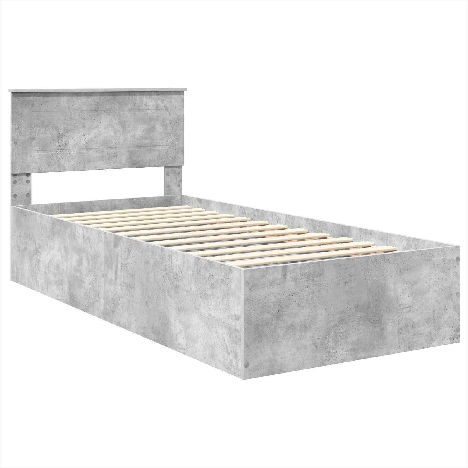 Cadre de lit Gris béton 120 x 200 cm Bois d'ingénierie - XIOS