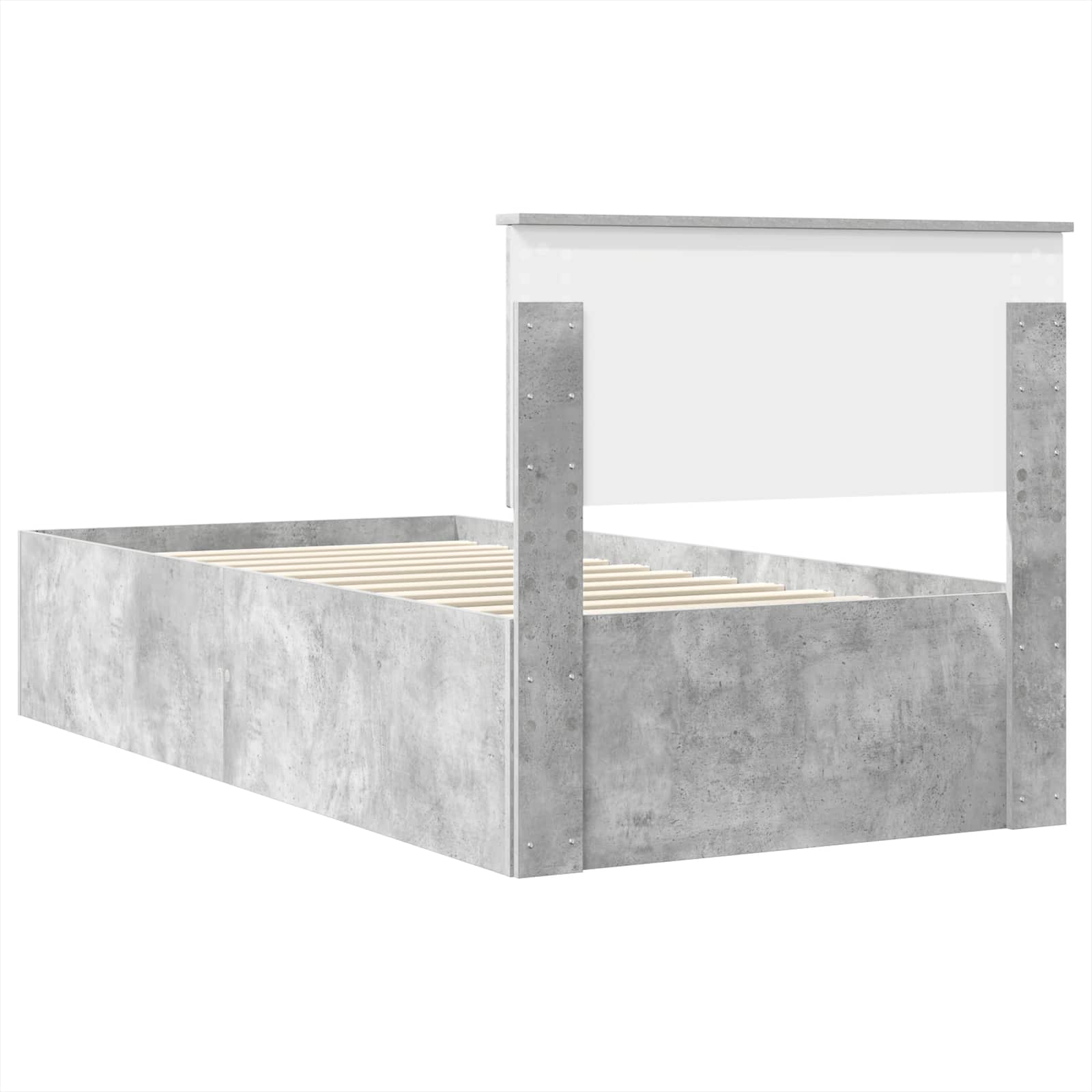 Cadre de lit Gris béton 120 x 200 cm Bois d'ingénierie - XIOS