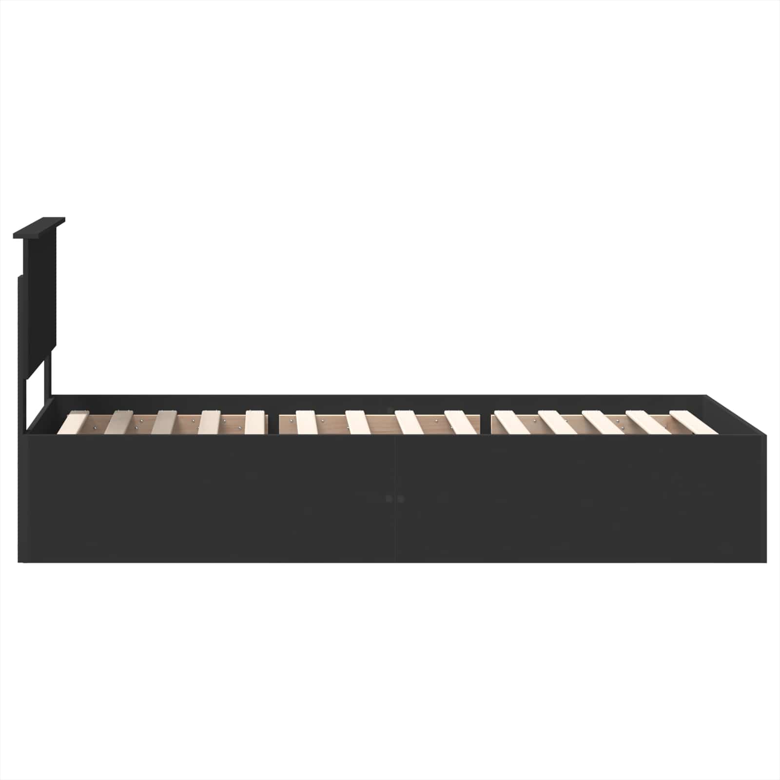 Cadre de lit Noir 90 x 190 cm Bois d'ingénierie