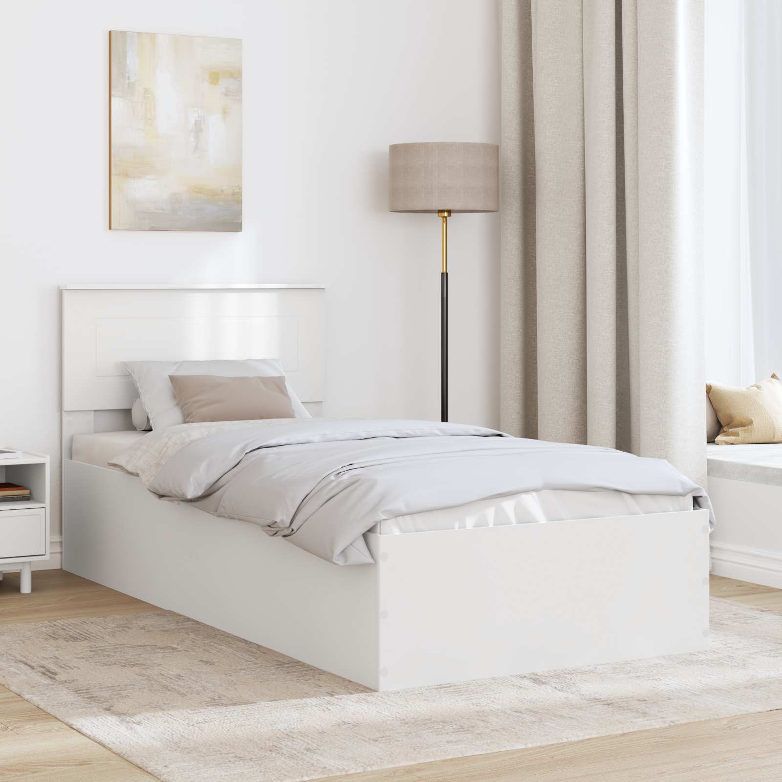Cadre de lit Blanc 75 x 190 cm Bois d'ingénierie - XIOS