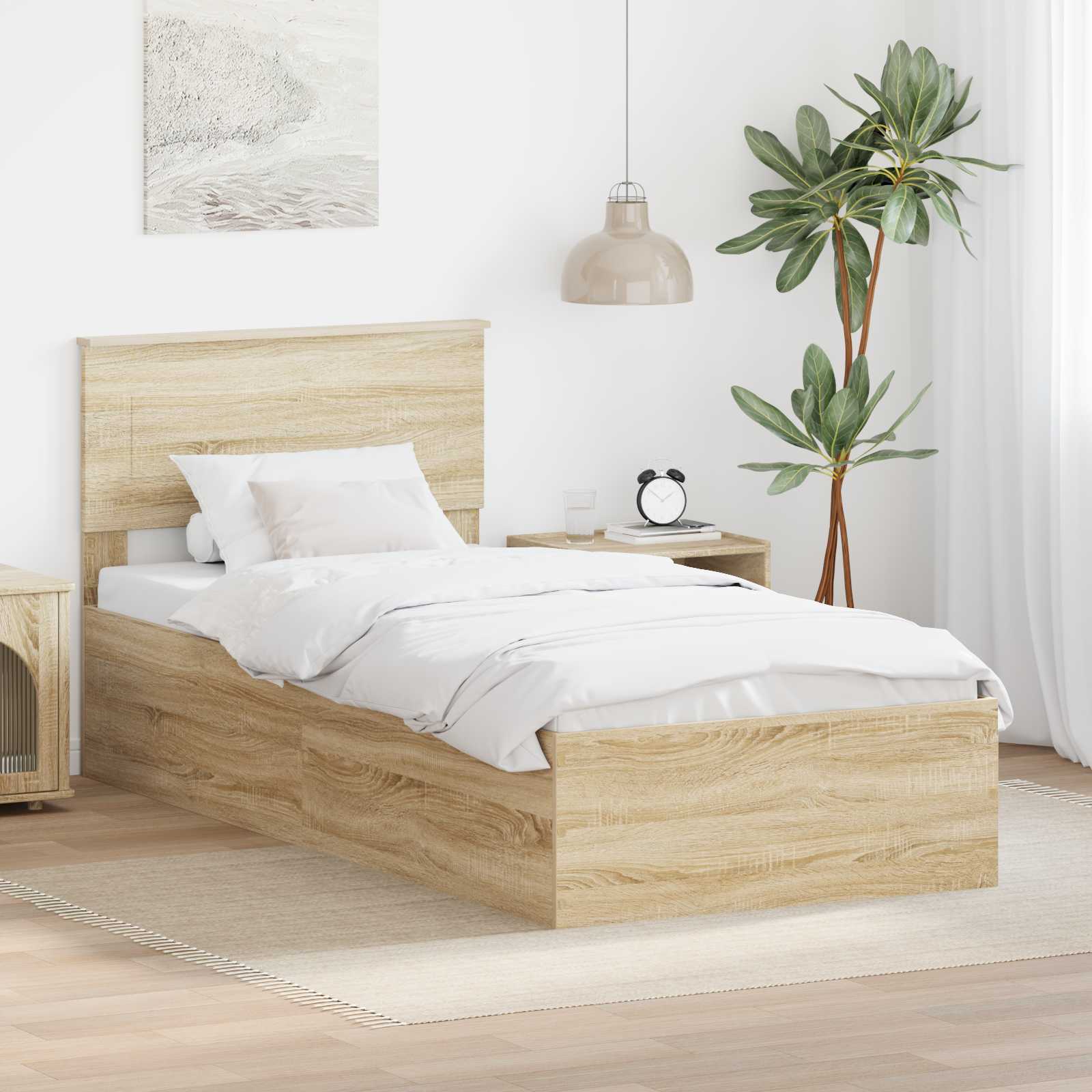 Cadre de lit Chêne Sonoma 75 x 190 cm Bois d'ingénierie - XIOS