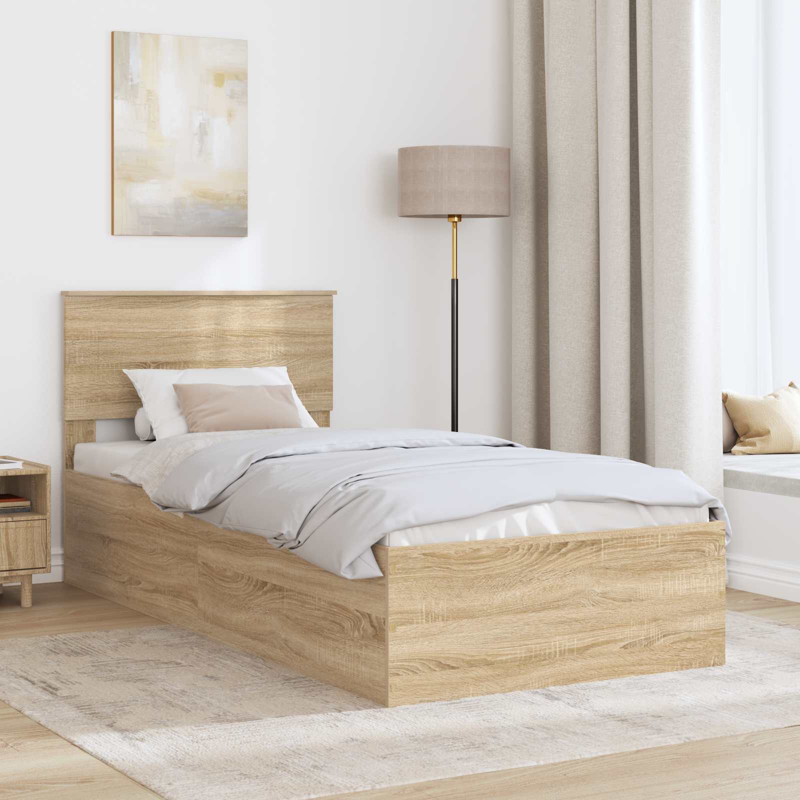 Cadre de lit Chêne Sonoma 75 x 190 cm Bois d'ingénierie - XIOS