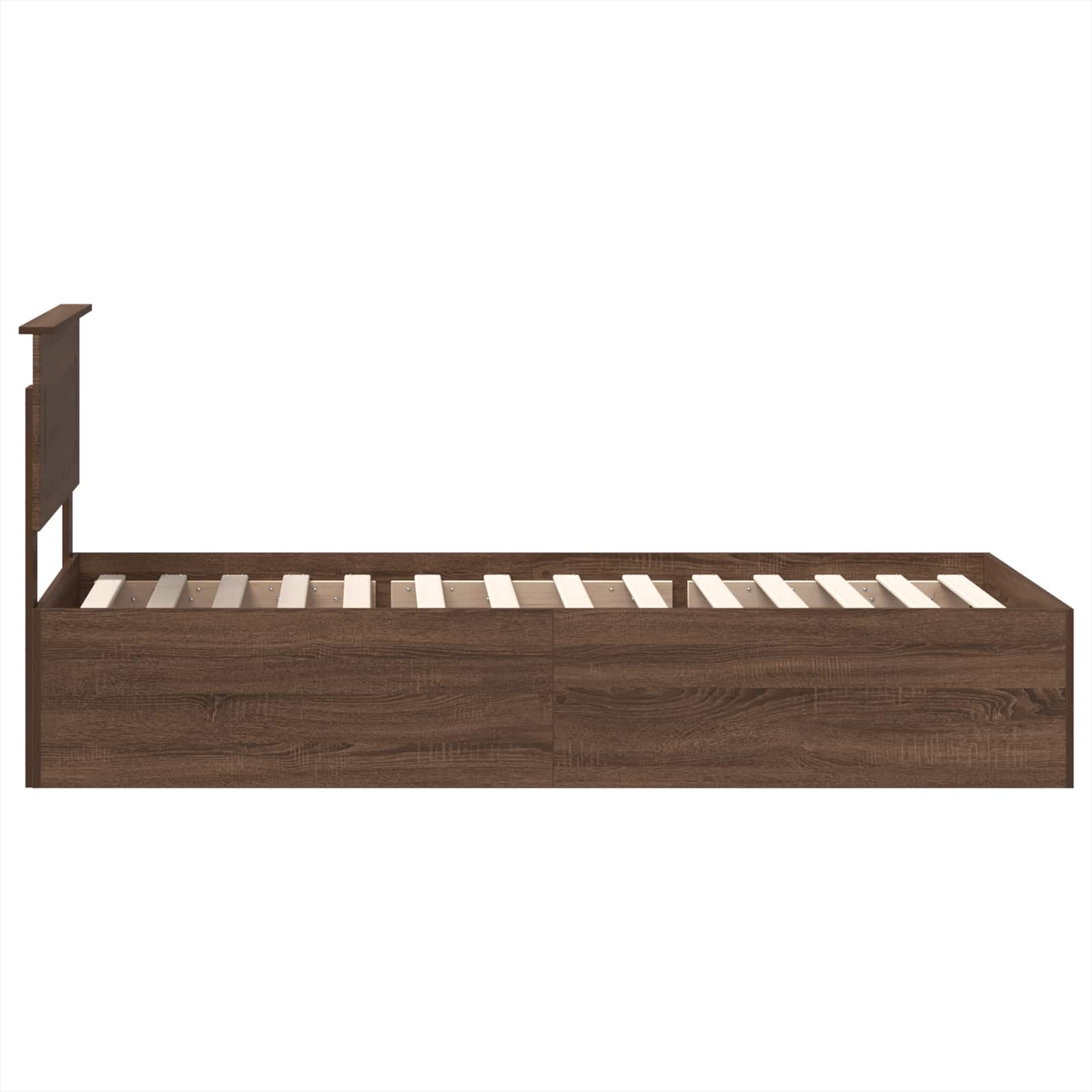 Cadre de lit Chêne brun 75 x 190 cm Bois d'ingénierie - XIOS