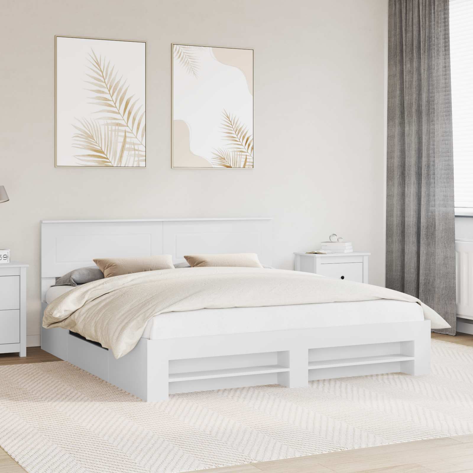 Cadre de lit Blanc 200 x 200 cm Bois d'ingénierie - XIOS