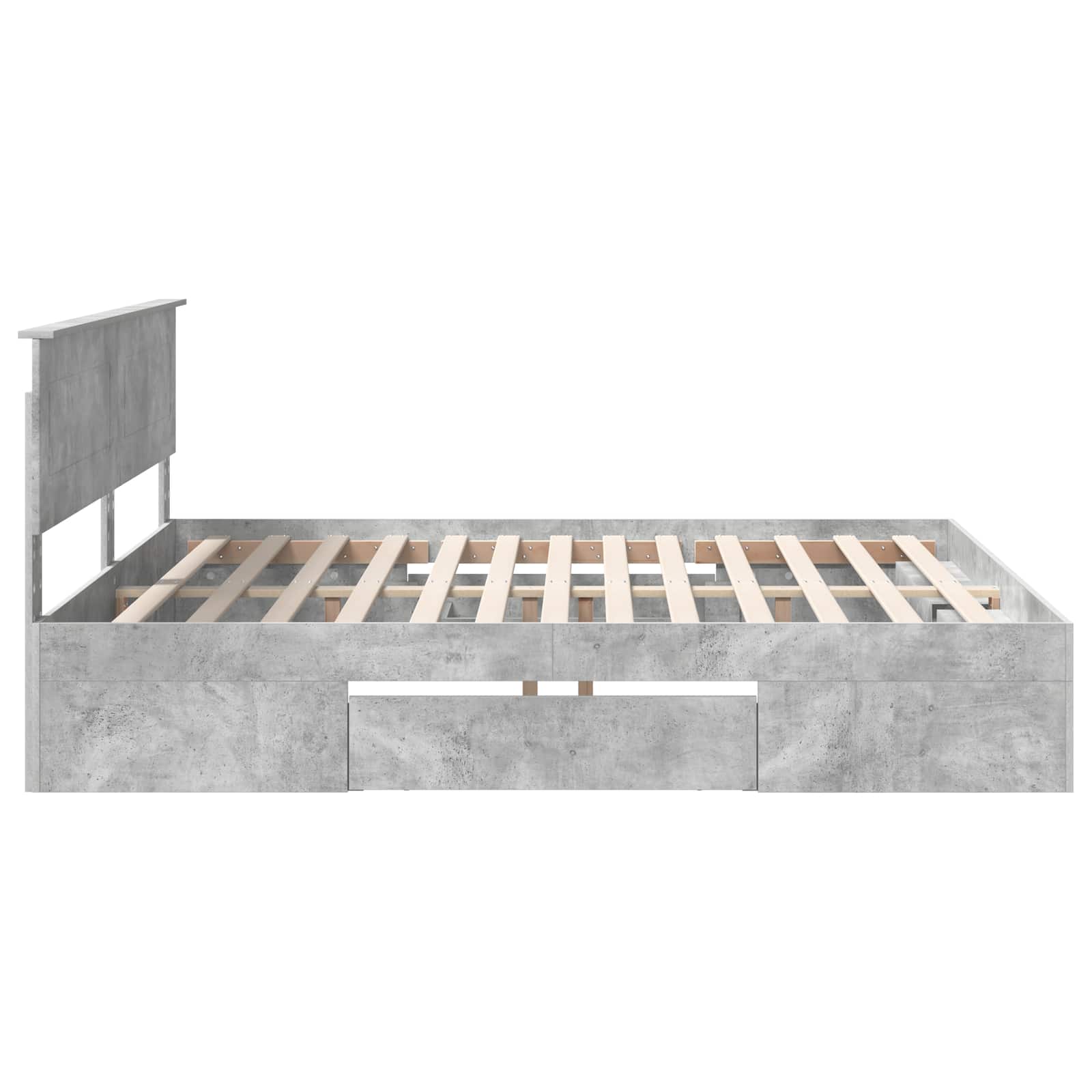 Cadre de lit Gris béton 200 x 200 cm Bois d'ingénierie - XIOS