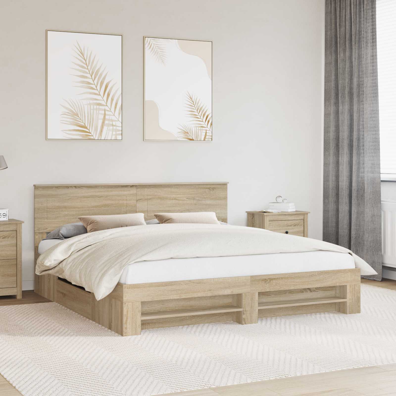 Cadre de lit Chêne Sonoma 180 x 200 cm Bois d'ingénierie - XIOS