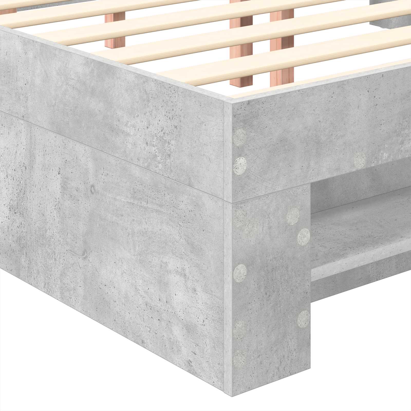 Cadre de lit Gris béton 150 x 200 cm Bois d'ingénierie - XIOS