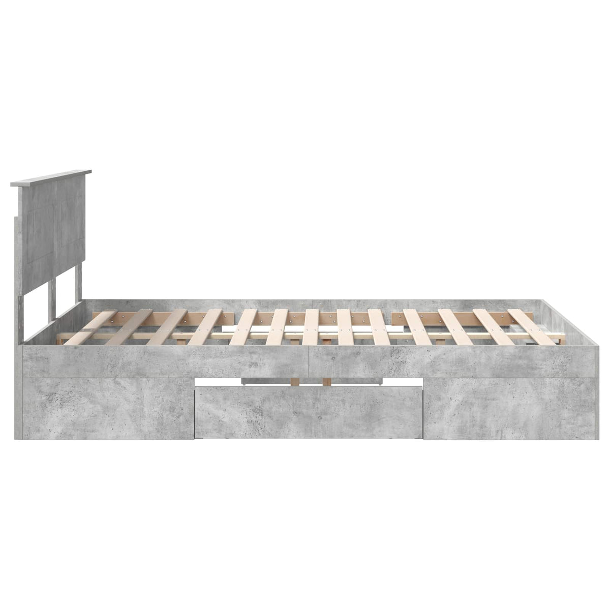 Cadre de lit Gris béton 150 x 200 cm Bois d'ingénierie