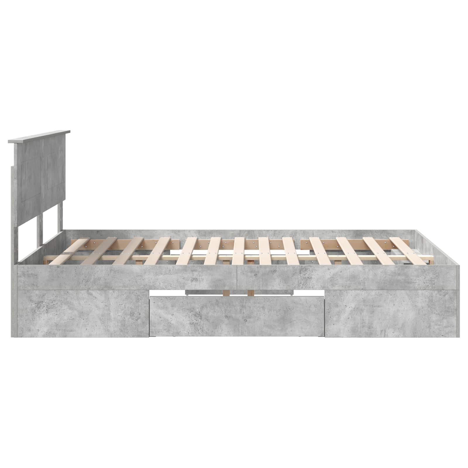 Cadre de lit Gris béton 140 x 200 cm Bois d'ingénierie - XIOS
