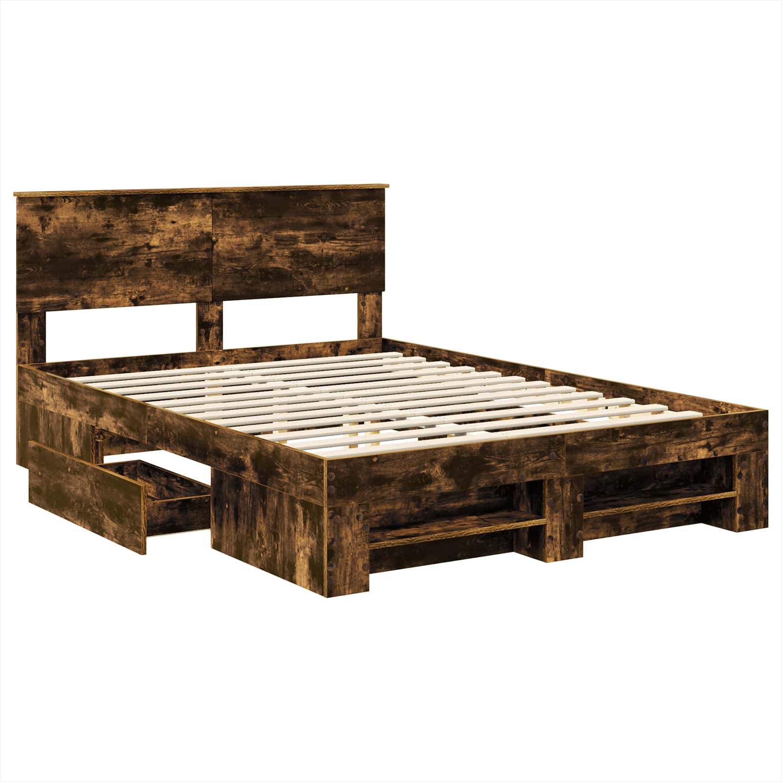 Cadre de lit Chêne fumé 140 x 200 cm Bois d'ingénierie - XIOS