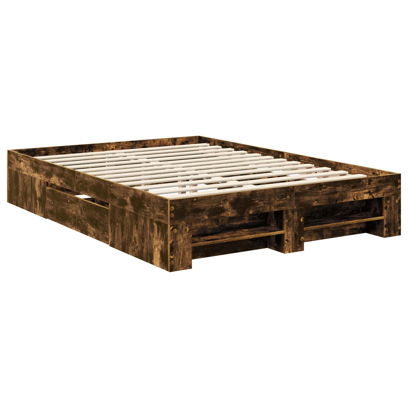 Cadre de lit Chêne fumé 140 x 200 cm Bois d'ingénierie - XIOS