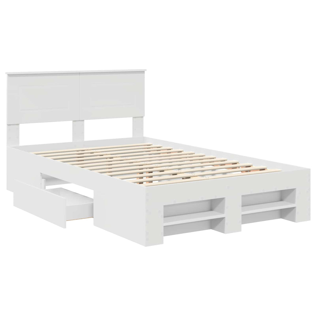 Cadre de lit Blanc 135 x 190 cm Bois d'ingénierie