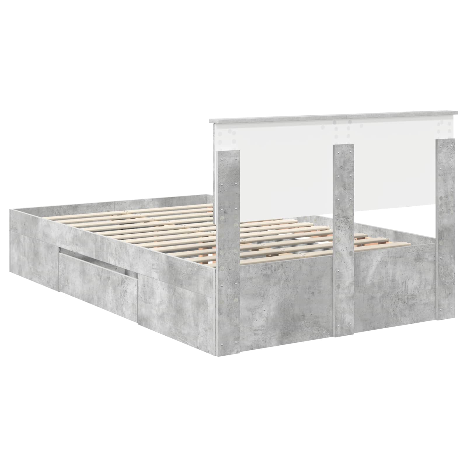 Cadre de lit Gris béton 137 x 203 cm Bois d'ingénierie - XIOS