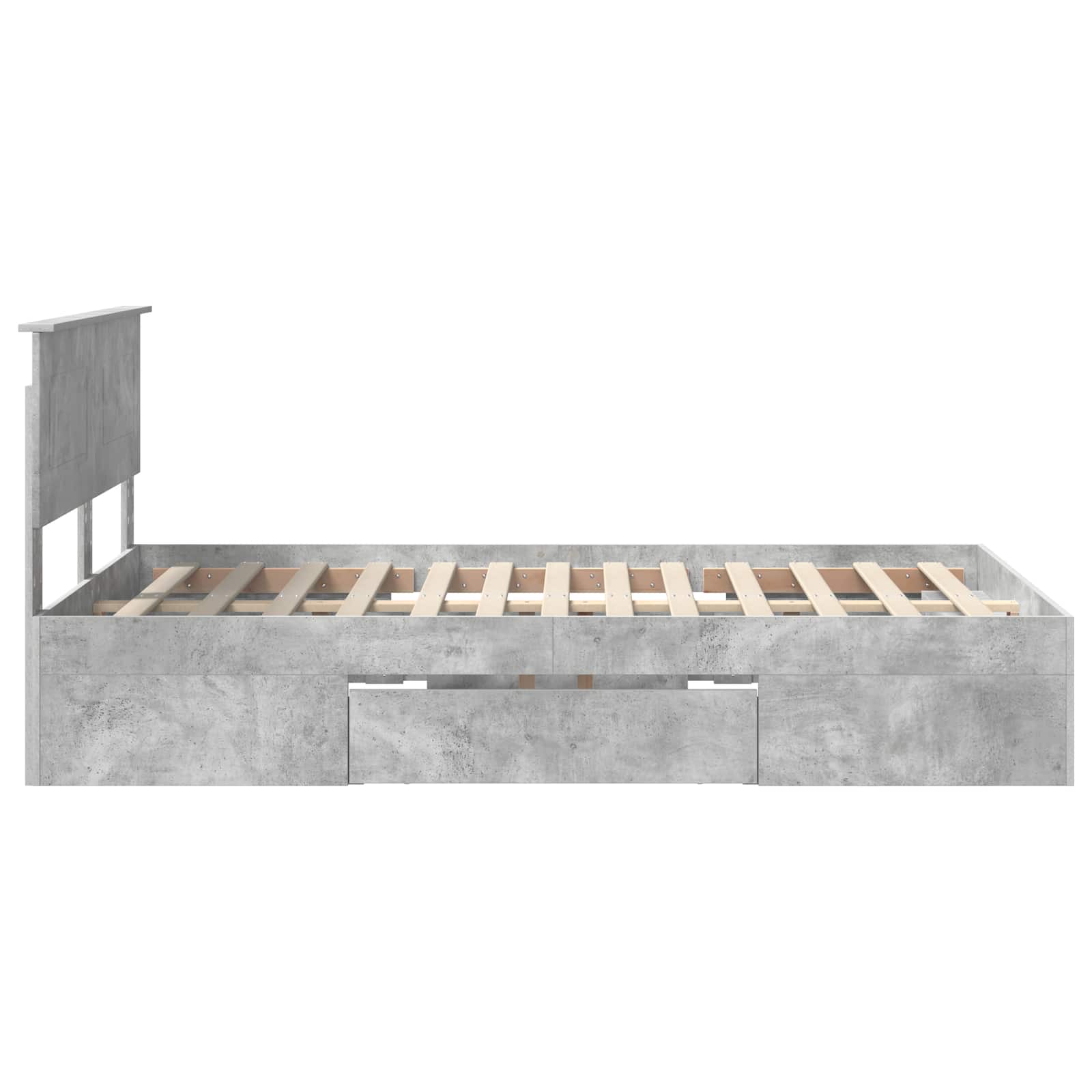 Cadre de lit Gris béton 120 x 200 cm Bois d'ingénierie - XIOS