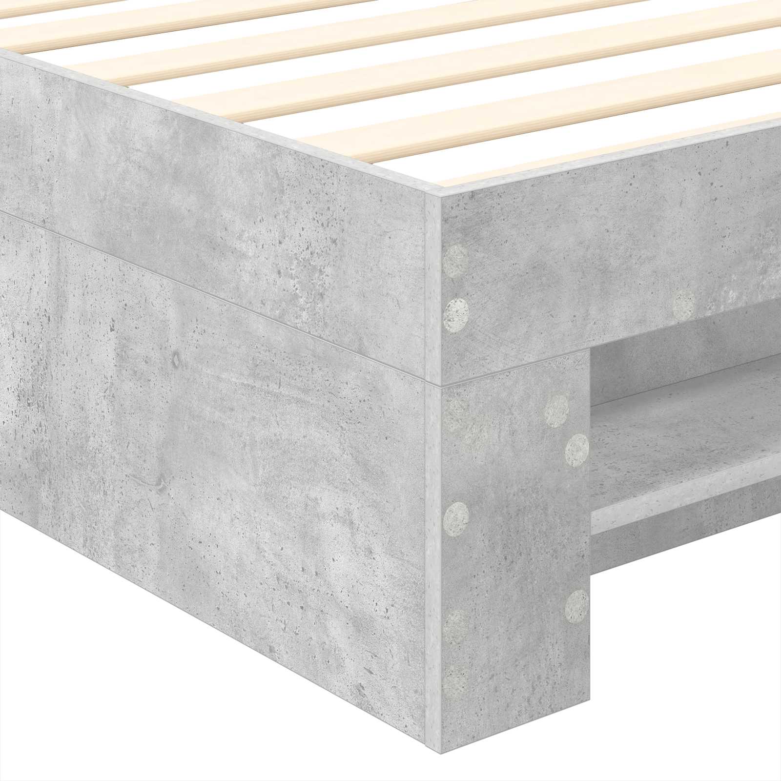 Cadre de lit Gris béton 100 x 200 m Bois d'ingénierie - XIOS