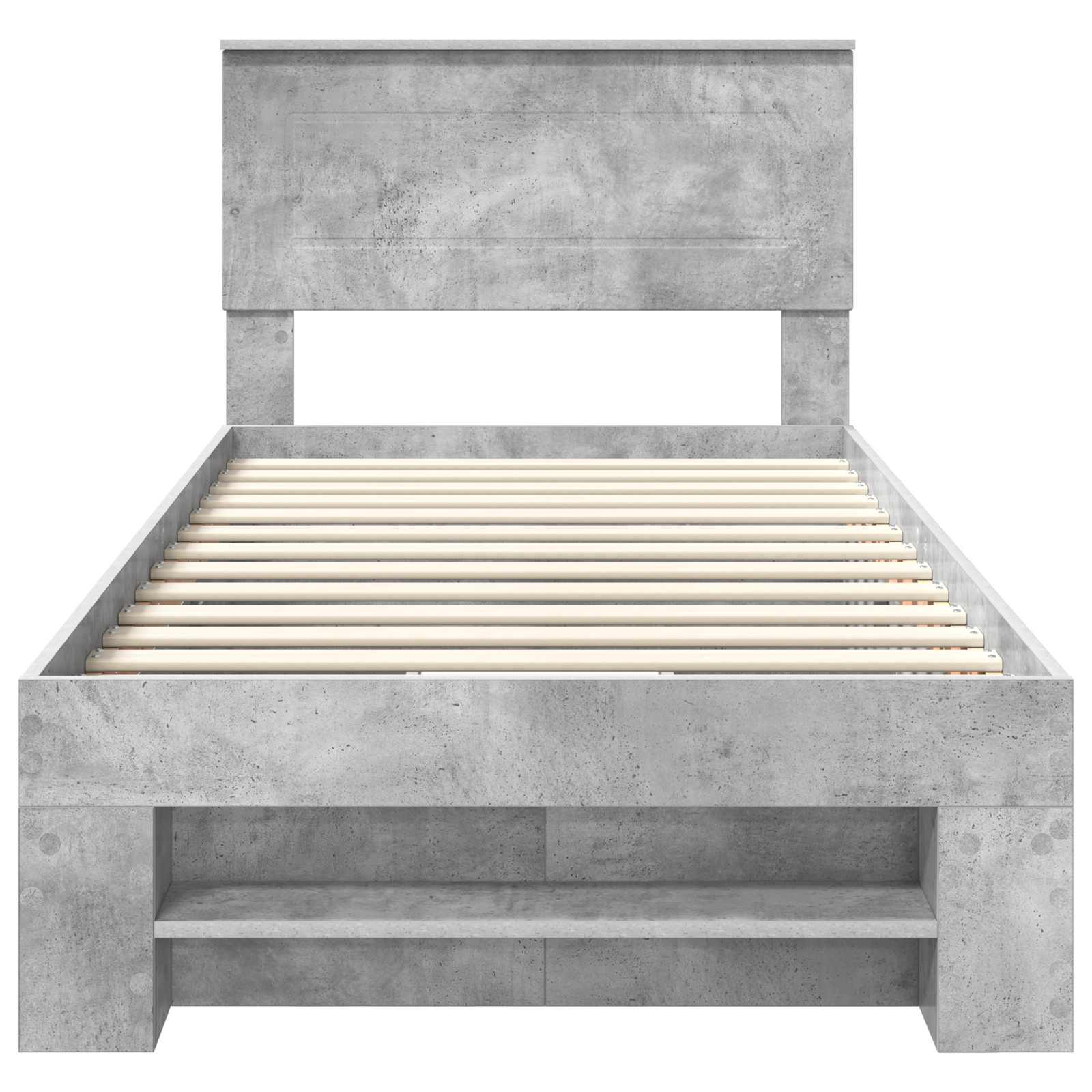 Cadre de lit Gris béton 100 x 200 m Bois d'ingénierie - XIOS
