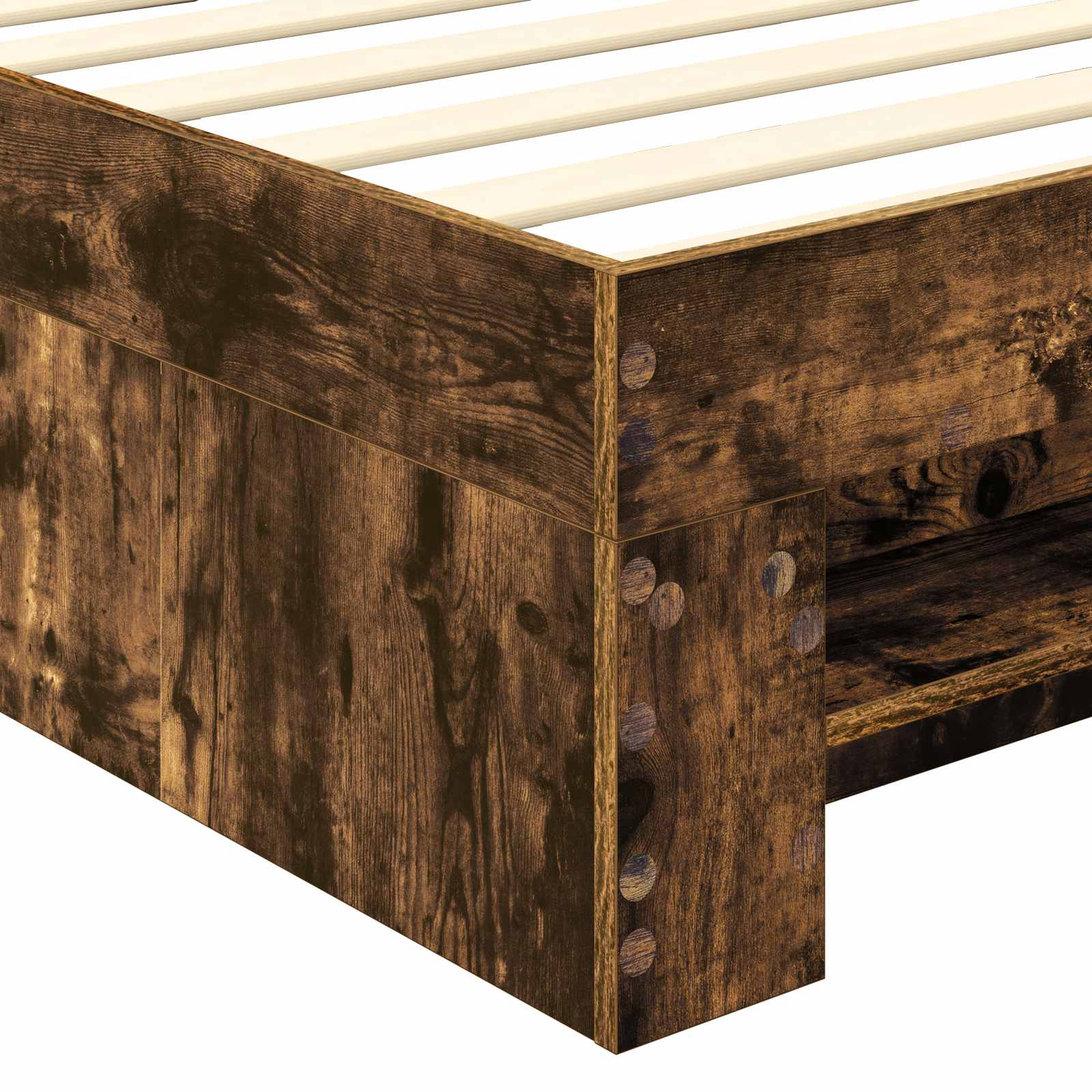 Cadre de lit Chêne fumé 100 x 200 m Bois d'ingénierie - XIOS
