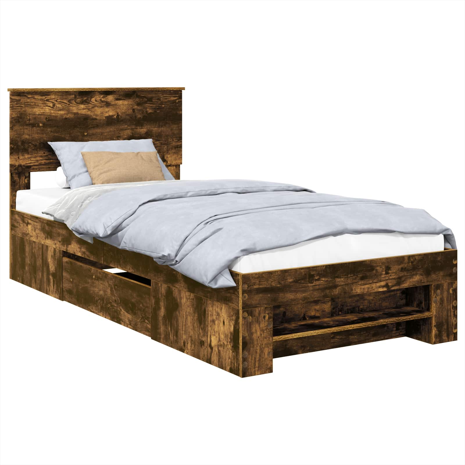Cadre de lit Chêne fumé 100 x 200 m Bois d'ingénierie - XIOS