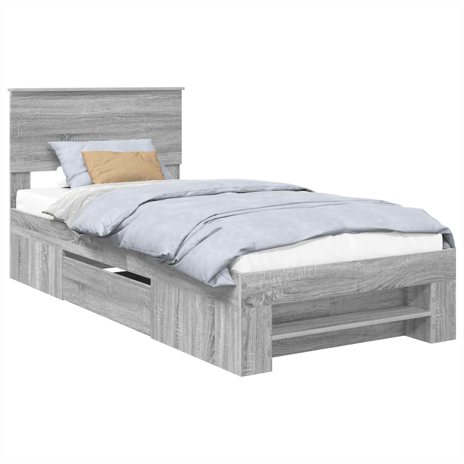 Cadre de lit Gris Sonoma 100 x 200 m Bois d'ingénierie - XIOS