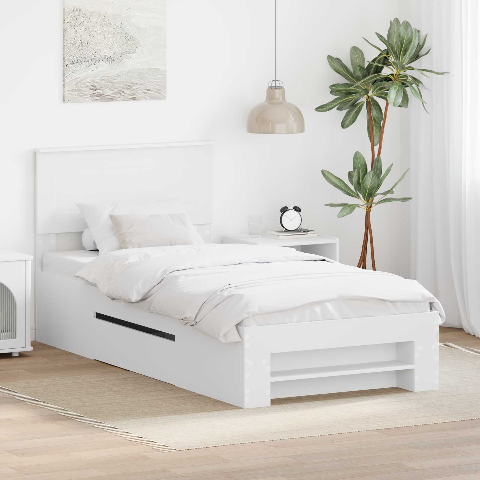 Cadre de lit Blanc 80 x 200 cm Bois d'ingénierie - XIOS
