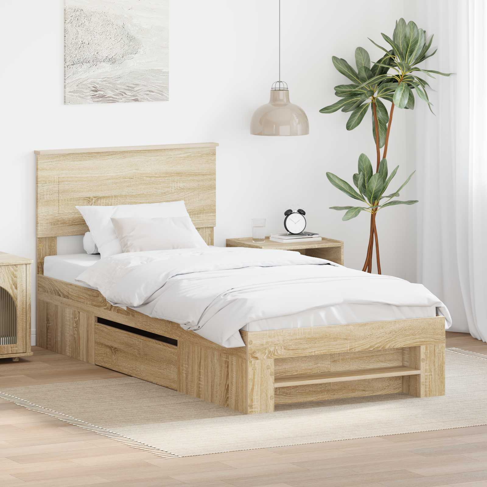 Cadre de lit Chêne Sonoma 80 x 200 cm Bois d'ingénierie - XIOS