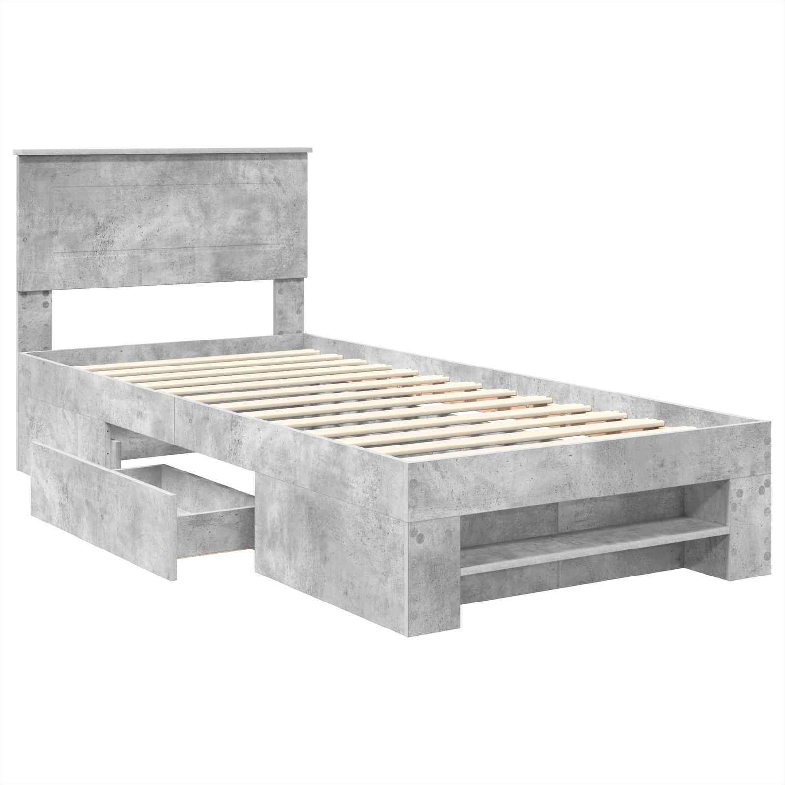 Cadre de lit Gris béton 80 x 200 cm Bois d'ingénierie - XIOS