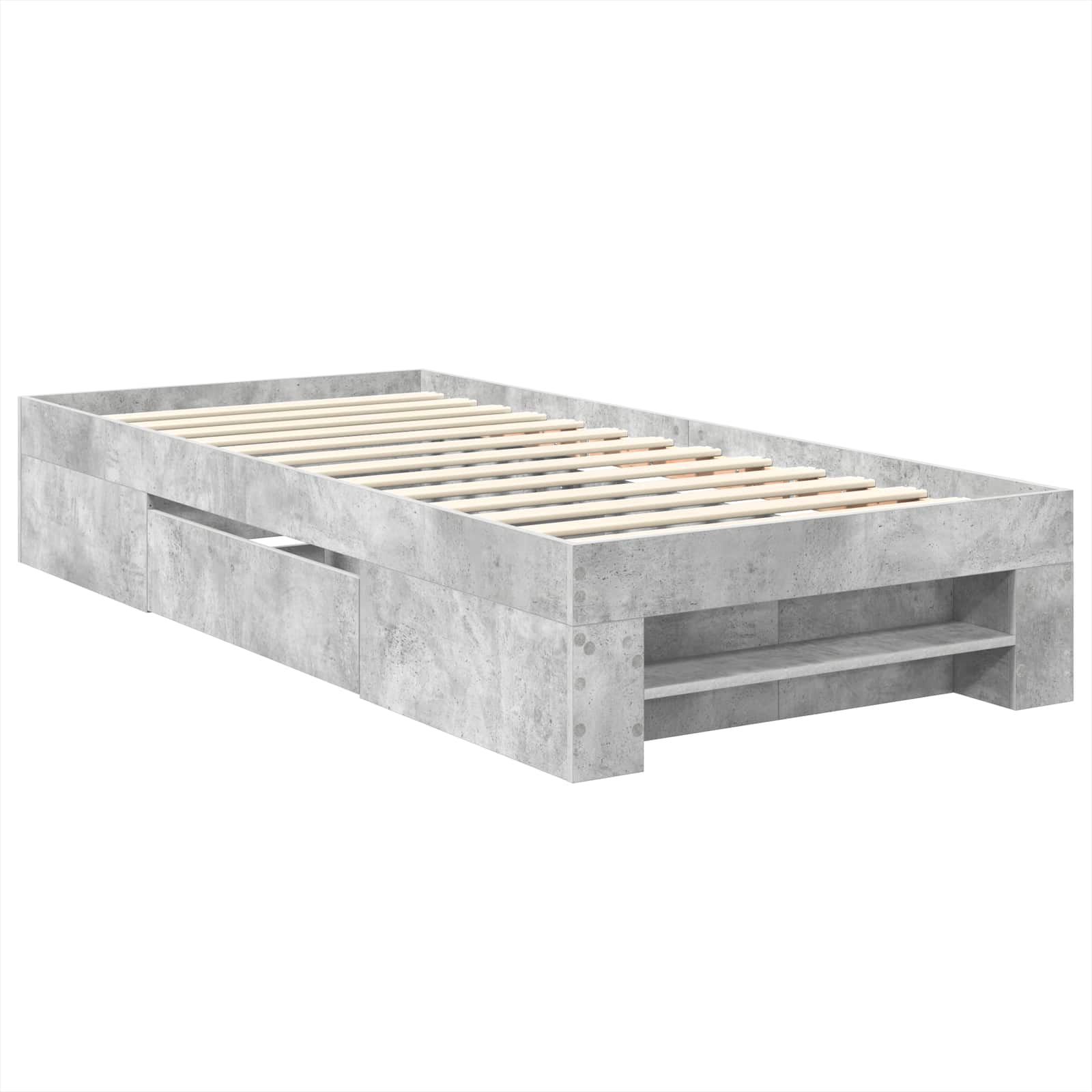 Cadre de lit Gris béton 80 x 200 cm Bois d'ingénierie - XIOS