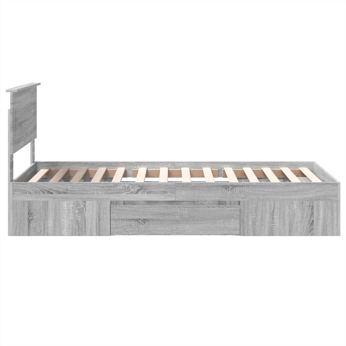 Cadre de lit Gris Sonoma 75 x 190 cm Bois d'ingénierie