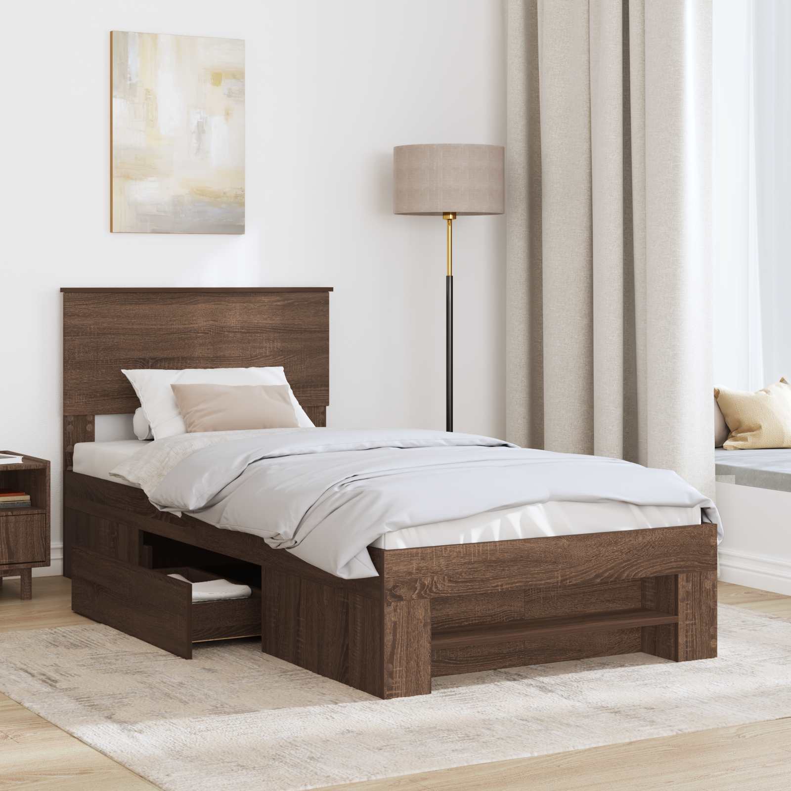 Cadre de lit Chêne brun 80 x 200 cm Bois d'ingénierie - XIOS