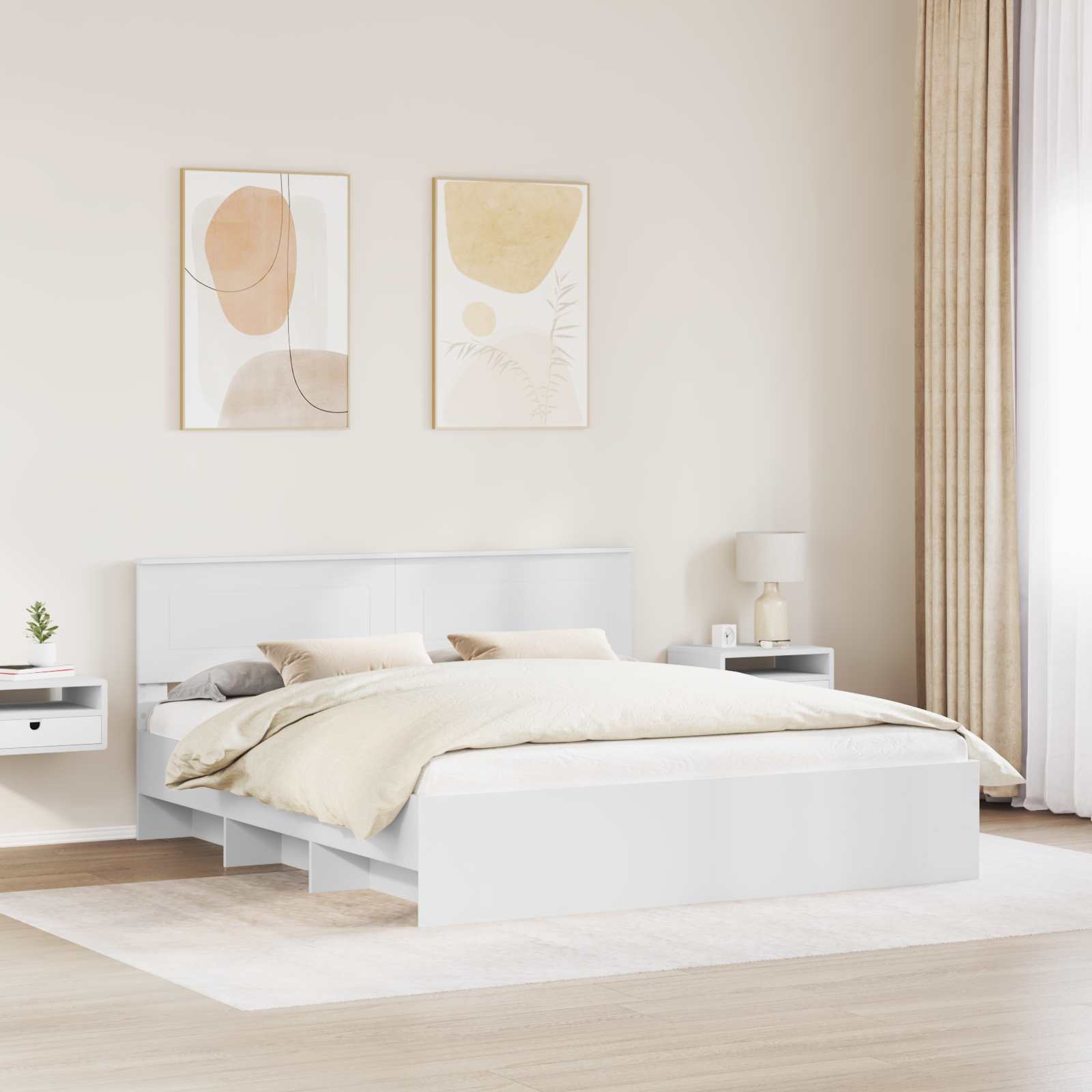 Cadre de lit Blanc 200 x 200 cm Bois d'ingénierie - XIOS