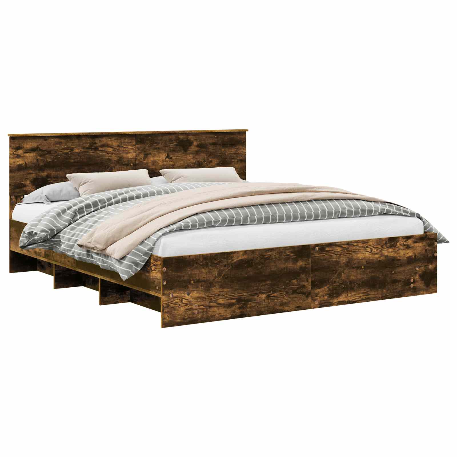 Cadre de lit Chêne fumé 200 x 200 cm Bois d'ingénierie - XIOS