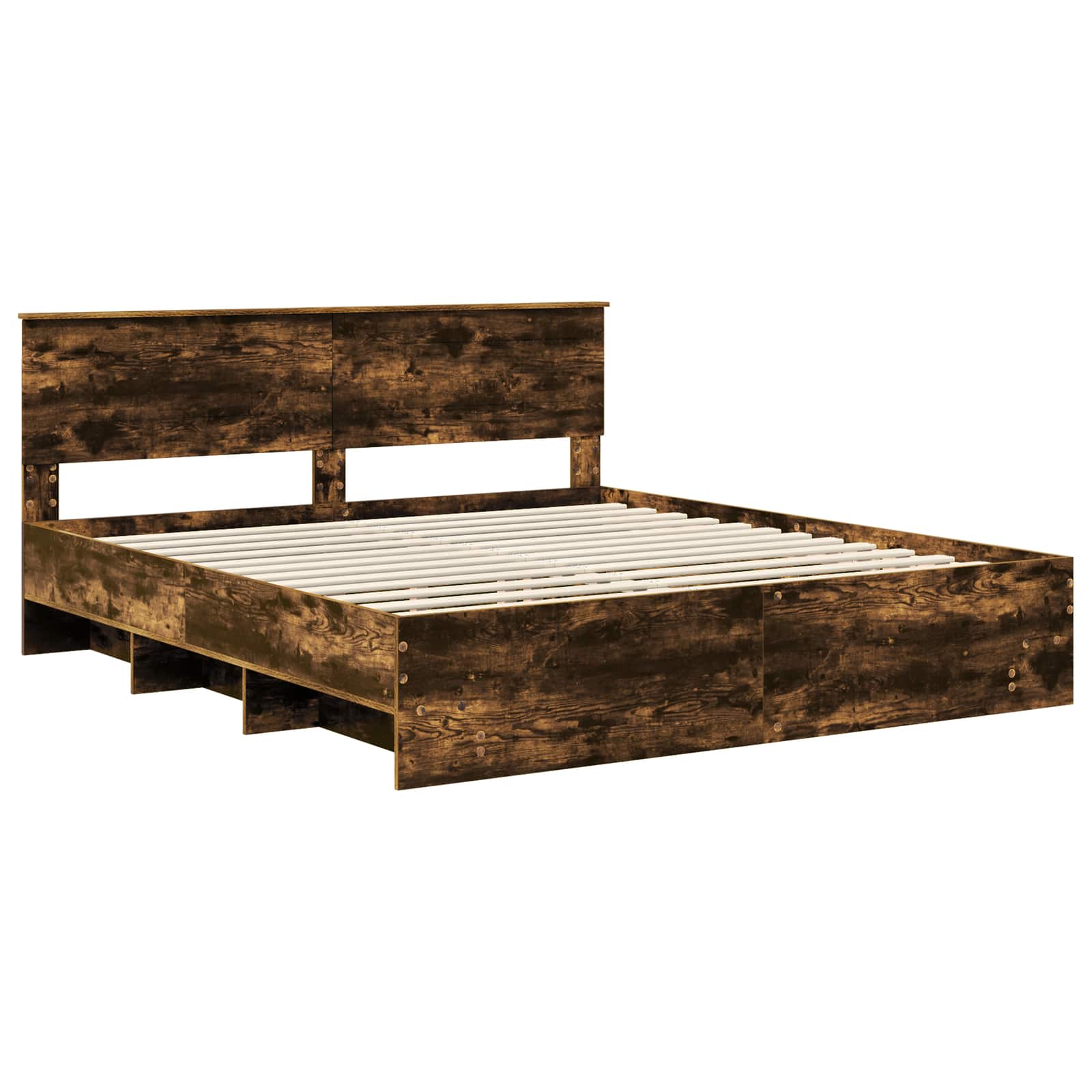 Cadre de lit Chêne fumé 200 x 200 cm Bois d'ingénierie - XIOS