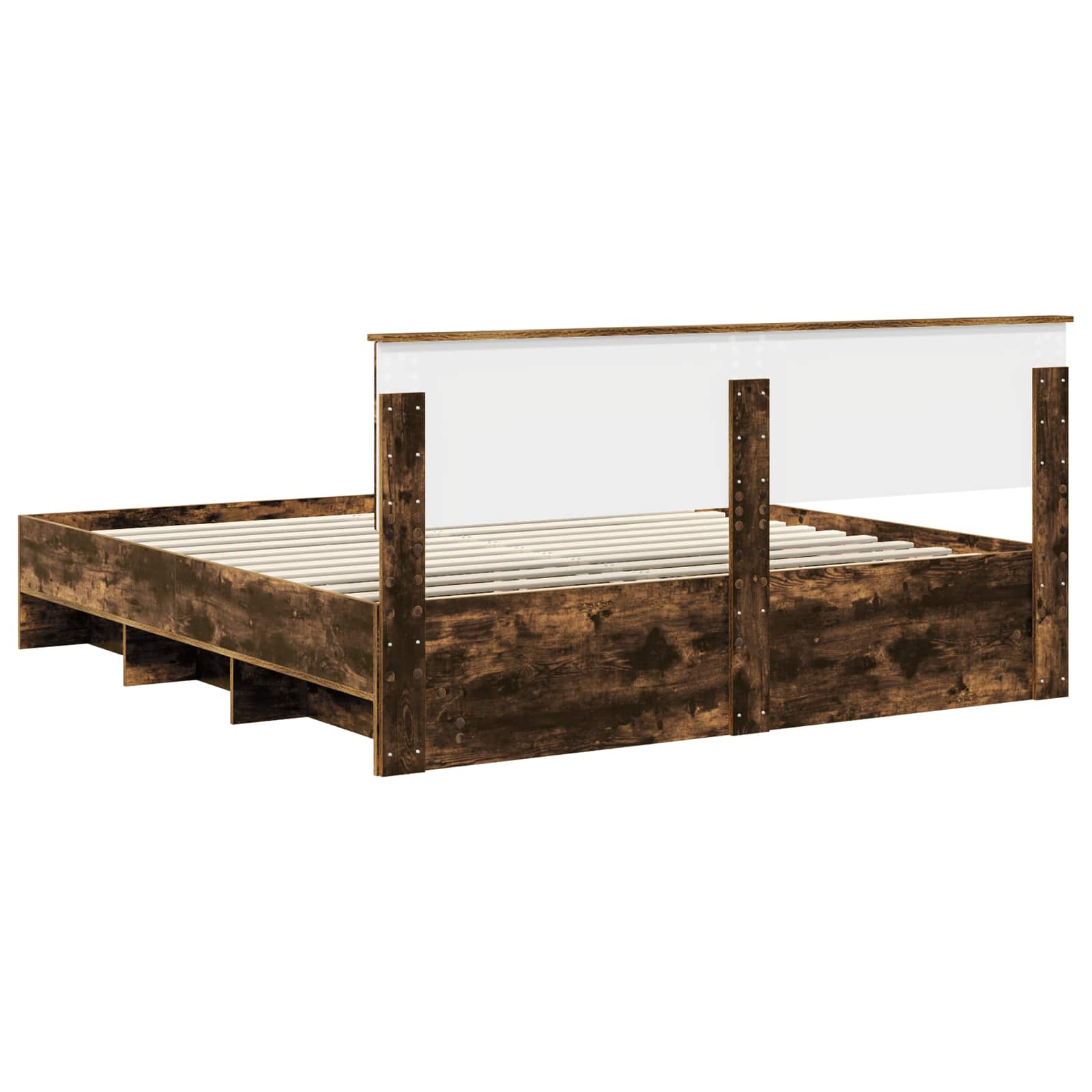Cadre de lit Chêne fumé 200 x 200 cm Bois d'ingénierie - XIOS