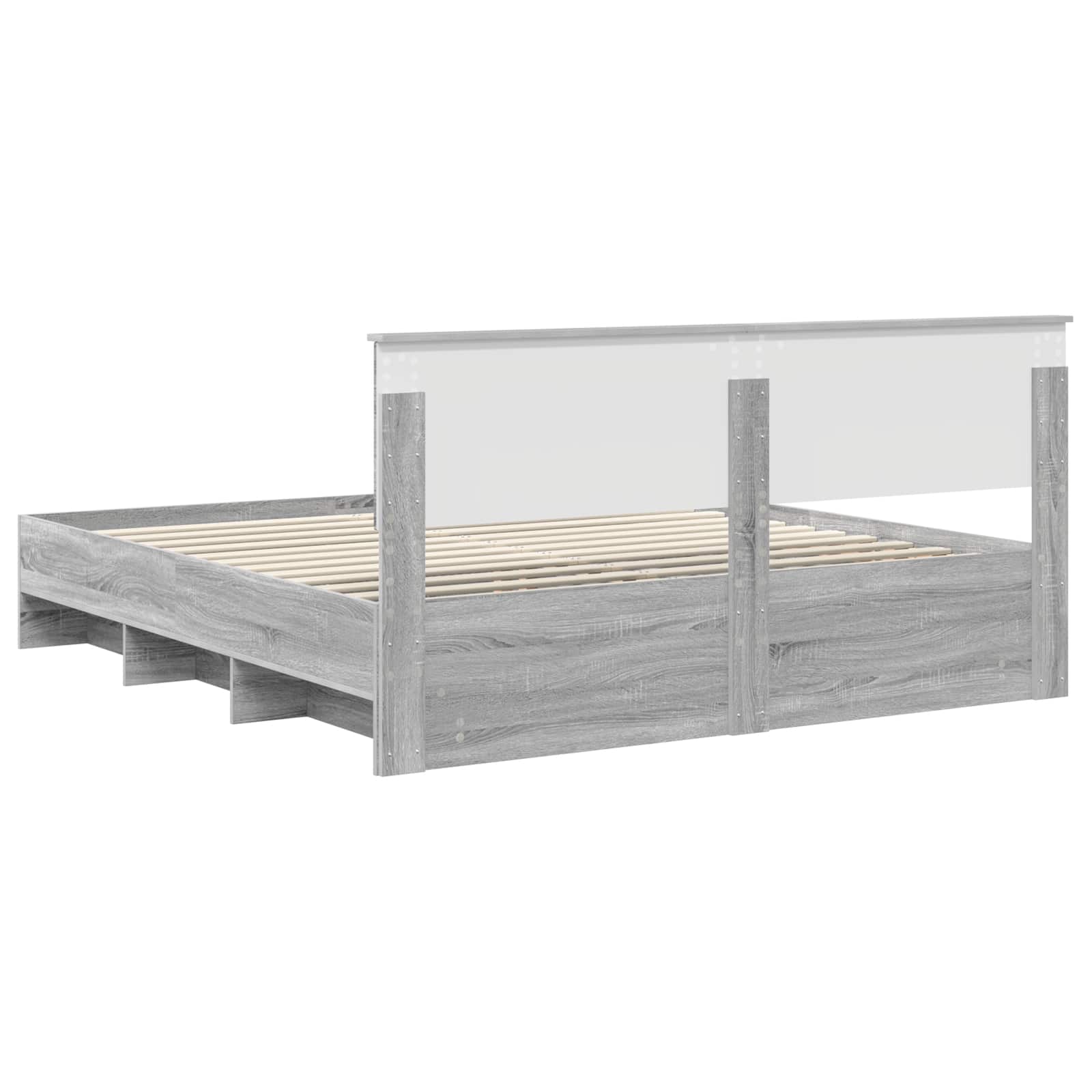 Cadre de lit Gris Sonoma 200 x 200 cm Bois d'ingénierie - XIOS